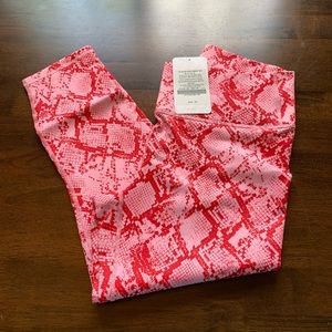 NWT Fabletics Powerhold Leggings- Pink Python Print